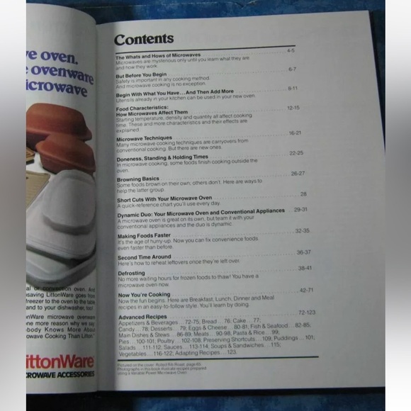 Microwave Cooking From Litton 1981 Hardcover GUC Cookbook 1981 Vintage - Picture 4 of 5